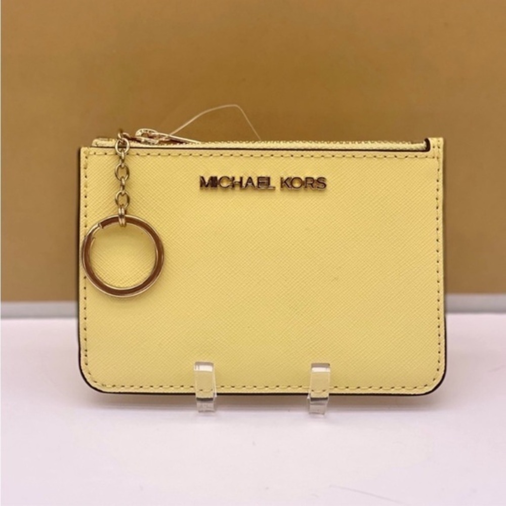Michael Kors Small Coin Pouch Wallet Card Case Buttercup Color